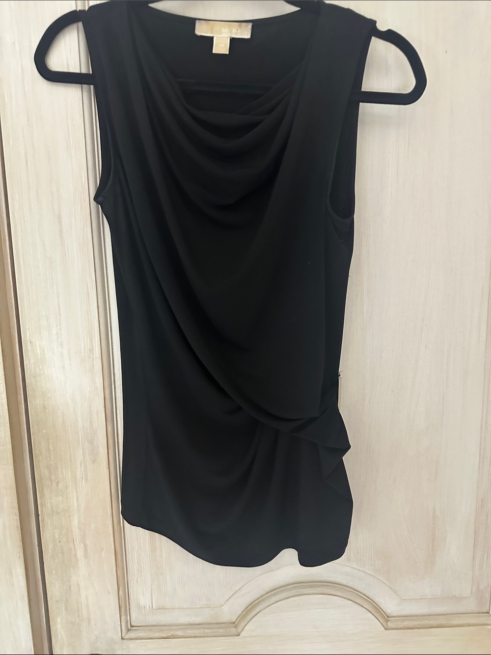 Michael Kors Black Draped Sleeveless blouse XS